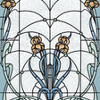 DecoratorsBest Floral Stained Glass Blue Wallpaper