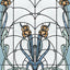 DecoratorsBest Floral Stained Glass Blue Wallpaper