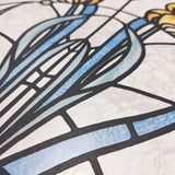 DecoratorsBest Floral Stained Glass Blue Wallpaper