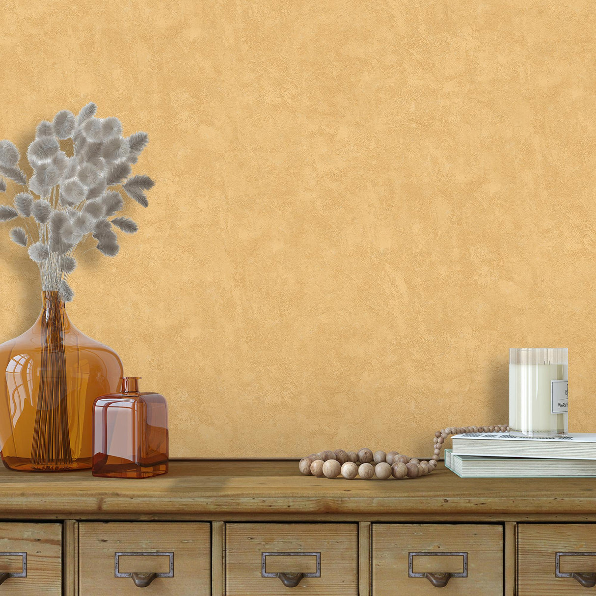 DecoratorsBest Faux Concrete Plaster Texture Ocher Wallpaper