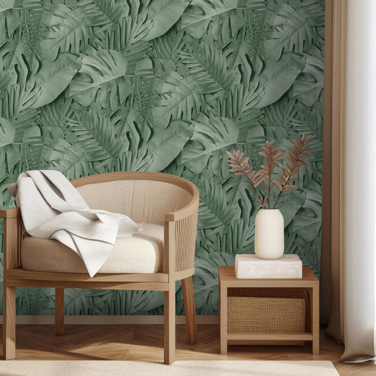 DecoratorsBest Large Photoreal Tropical Leaves Green Wallpaper