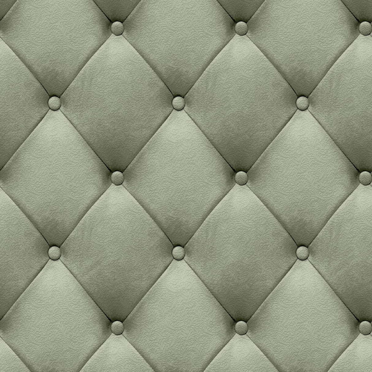 DecoratorsBest Faux Plush Quilted Diamond Upholstery Green Wallpaper