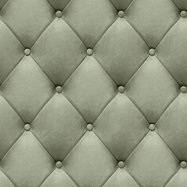 DecoratorsBest Faux Plush Quilted Diamond Upholstery Green Wallpaper