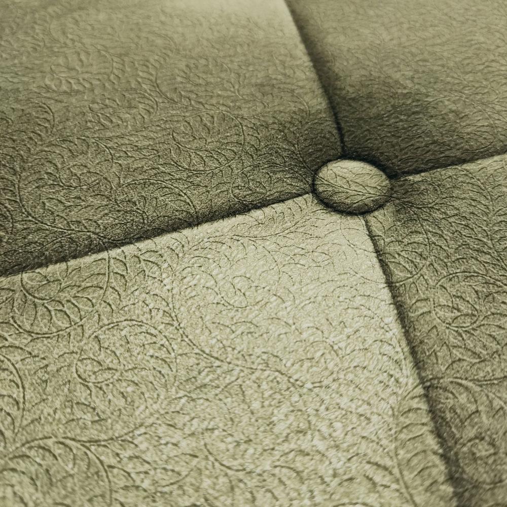 DecoratorsBest Faux Plush Quilted Diamond Upholstery Green Wallpaper