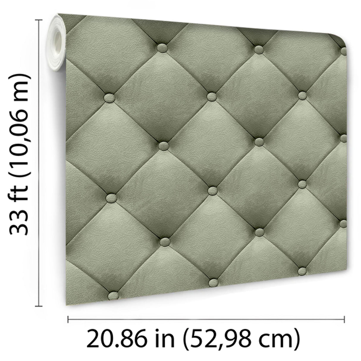 DecoratorsBest Faux Plush Quilted Diamond Upholstery Green Wallpaper