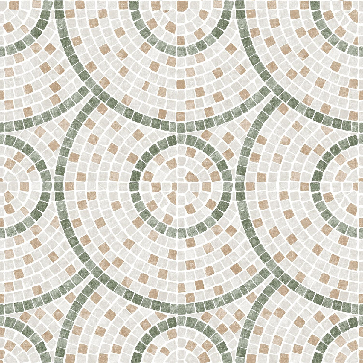 DecoratorsBest Mosaic Mirage Green and Neutrals Wallpaper