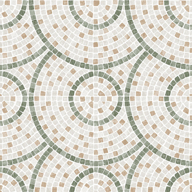 DecoratorsBest Mosaic Mirage Green and Neutrals Wallpaper