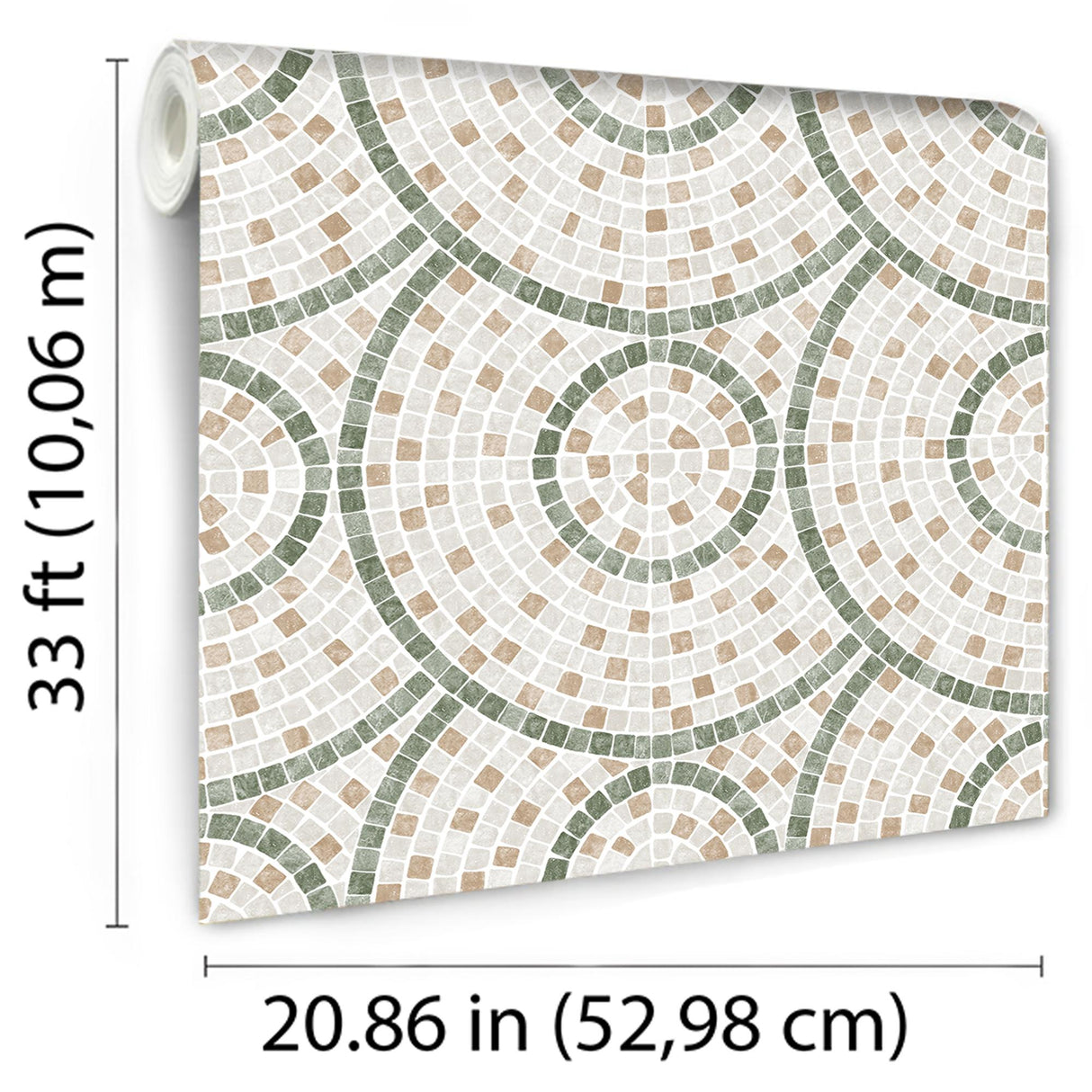 DecoratorsBest Mosaic Mirage Green and Neutrals Wallpaper