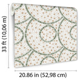 DecoratorsBest Mosaic Mirage Green and Neutrals Wallpaper