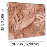 DecoratorsBest Large Photoreal Tropical Leaves Terracotta Wallpaper