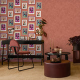 DecoratorsBest Funky Animal Portraits Orange Ground Wallpaper