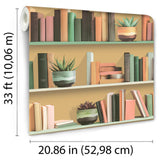 DecoratorsBest Modern Bookshelf Ocher Ground Wallpaper
