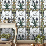DecoratorsBest Floral Stained Glass Purple Flower Wallpaper