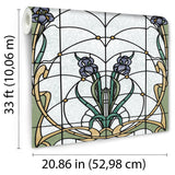 DecoratorsBest Floral Stained Glass Purple Flower Wallpaper