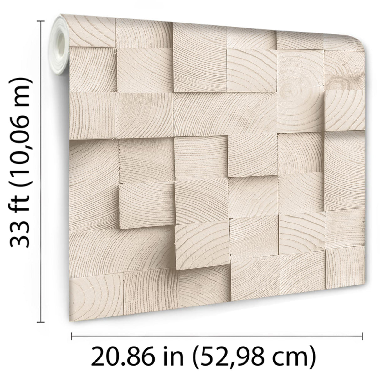 DecoratorsBest Wood Blocks Natural Beige Wallpaper