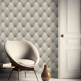 DecoratorsBest Faux Plush Quilted Diamond Upholstery Beige Wallpaper