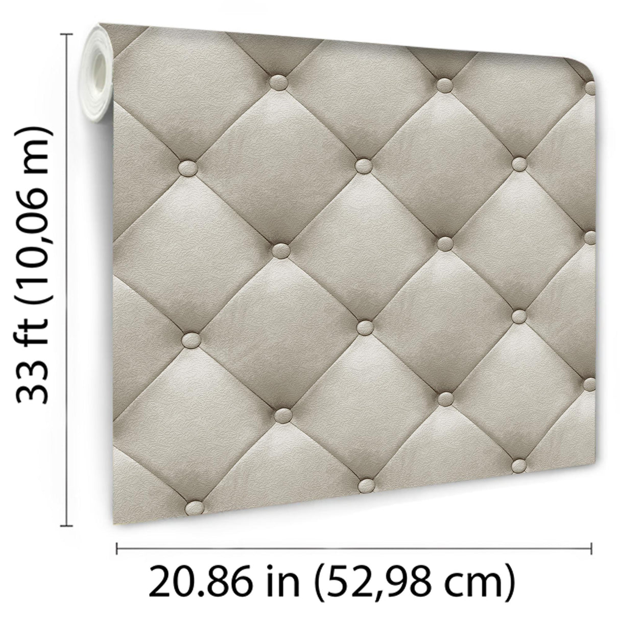 DecoratorsBest Faux Plush Quilted Diamond Upholstery Beige Wallpaper