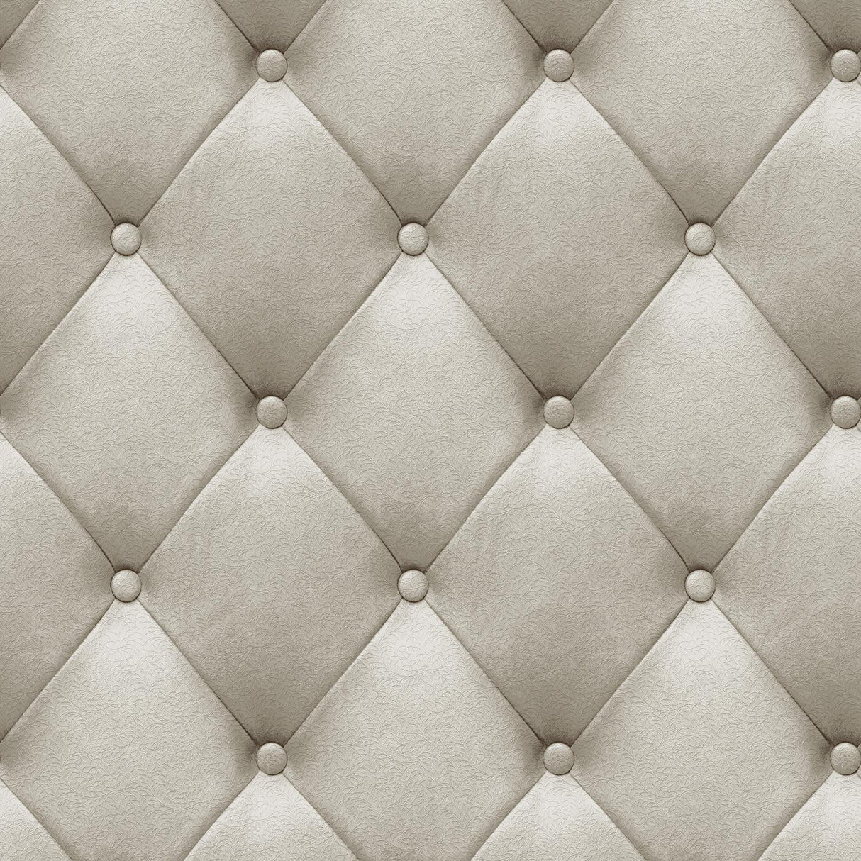 DecoratorsBest Faux Plush Quilted Diamond Upholstery Beige Wallpaper