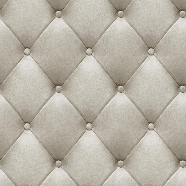 DecoratorsBest Faux Plush Quilted Diamond Upholstery Beige Wallpaper