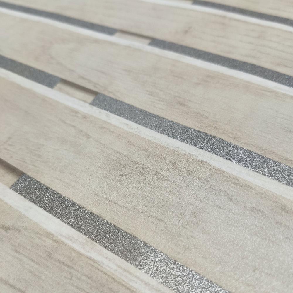 DecoratorsBest Horizontal Wood Slat Beige Wallpaper