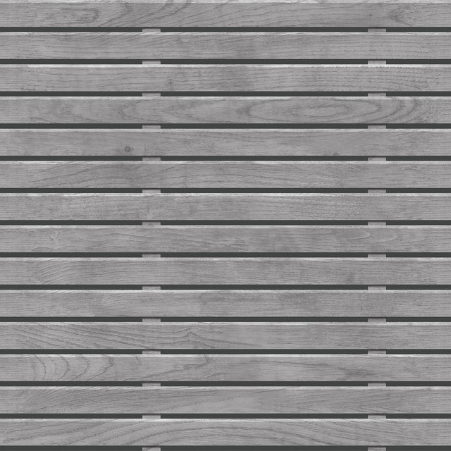 DecoratorsBest Horizontal Wood Slat Grey Wallpaper