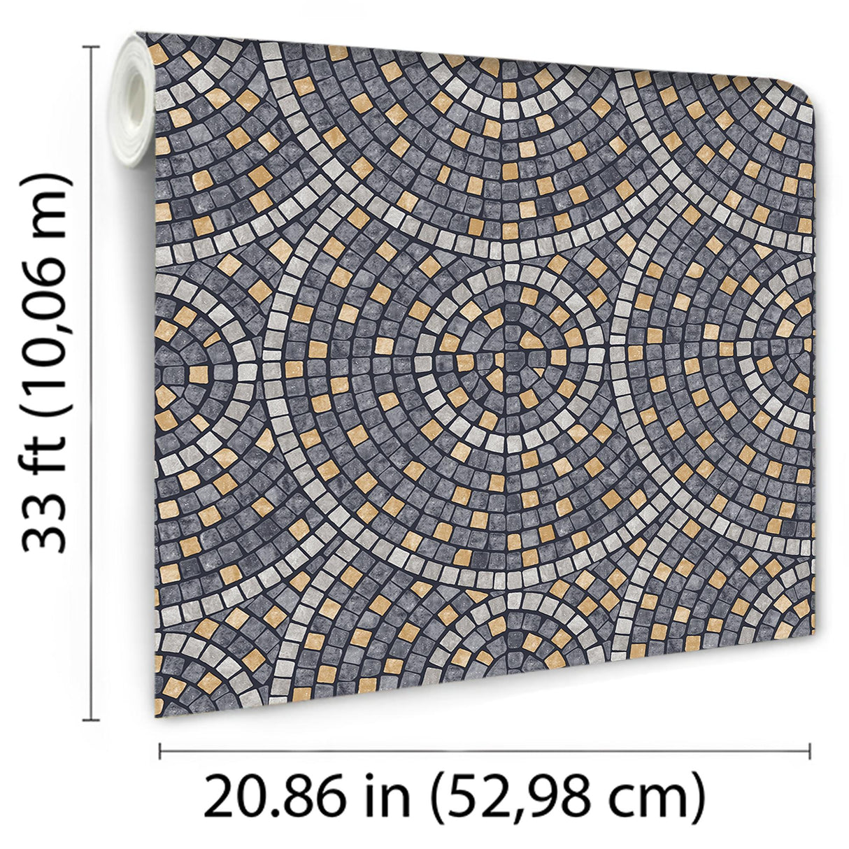 DecoratorsBest Mosaic Mirage Black and Grey Wallpaper