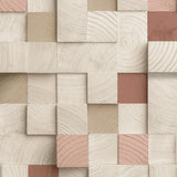 DecoratorsBest Wood Blocks Natural and Reds Wallpaper