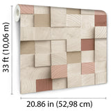 DecoratorsBest Wood Blocks Natural and Reds Wallpaper