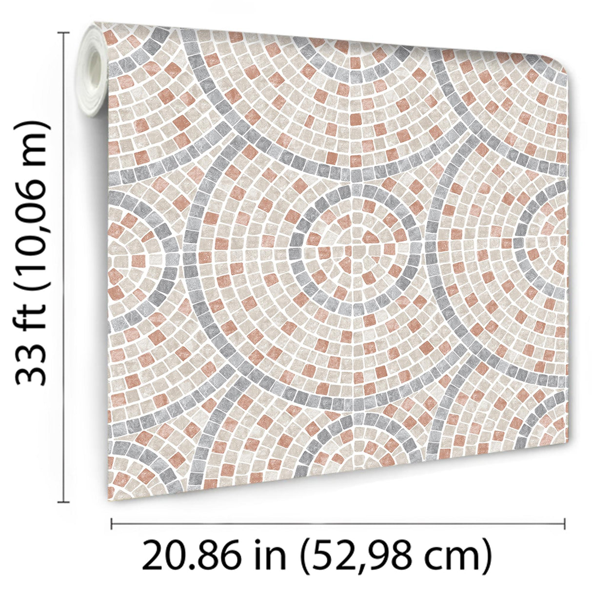 DecoratorsBest Mosaic Mirage Terracotta and Neutrals Wallpaper