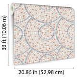 DecoratorsBest Mosaic Mirage Terracotta and Neutrals Wallpaper