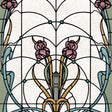 DecoratorsBest Floral Stained Glass Red Flower Wallpaper
