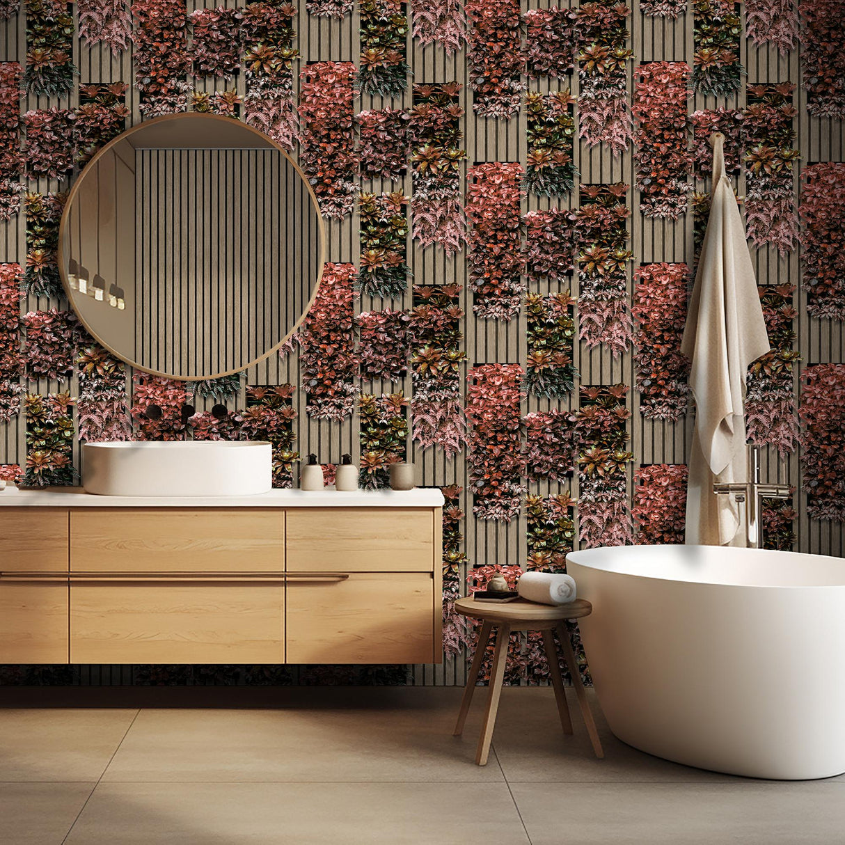 DecoratorsBest Vertical Garden Red and Green Wallpaper