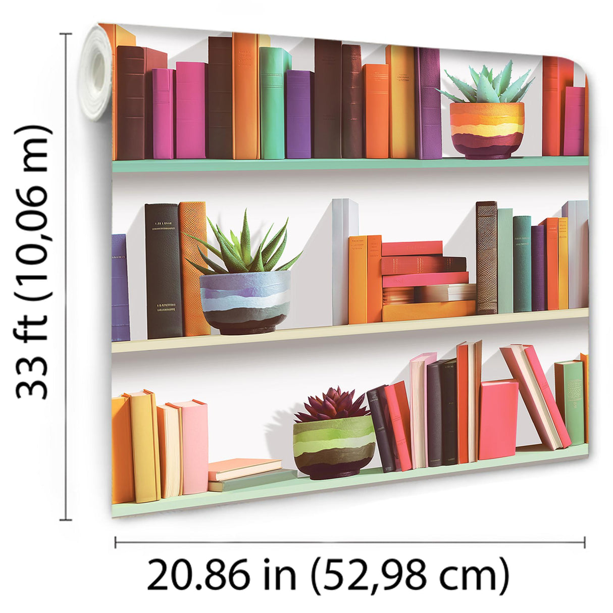 DecoratorsBest Modern Bookshelf White Ground Wallpaper