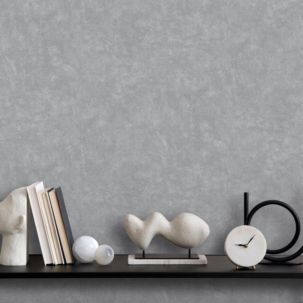 DecoratorsBest Faux Concrete Plaster Texture Dark Grey Wallpaper