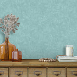 DecoratorsBest Faux Concrete Plaster Texture Aqua Wallpaper