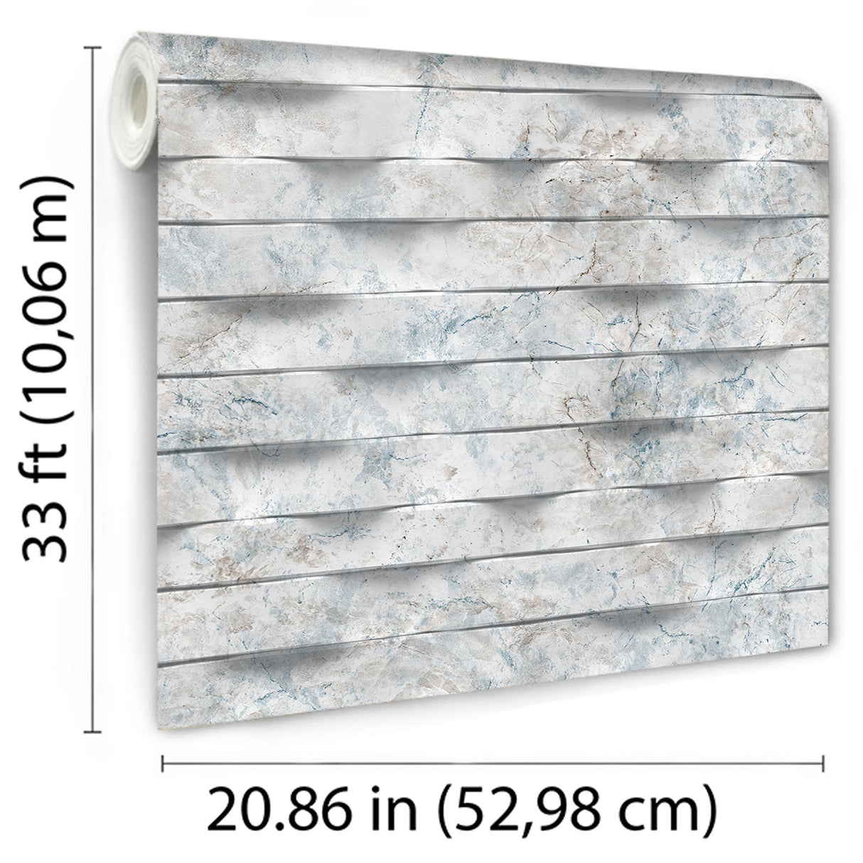 DecoratorsBest Wavy Marble Stripe Blue Grey Wallpaper