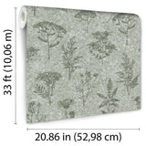 DecoratorsBest Herbarium Hues Herbs & Grasses Sage Green Cork Texture Wallpaper