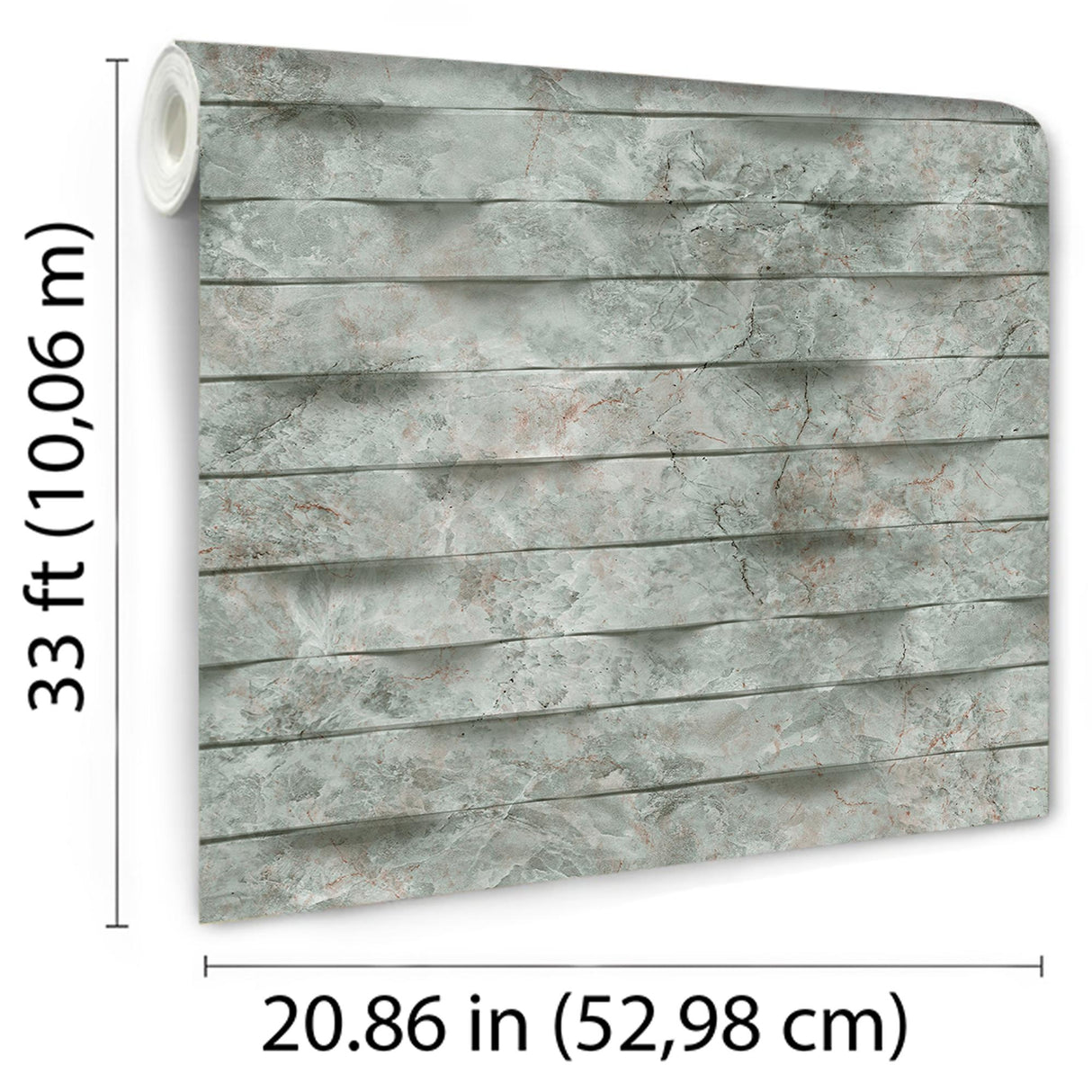 DecoratorsBest Wavy Marble Stripe Sage Green Wallpaper