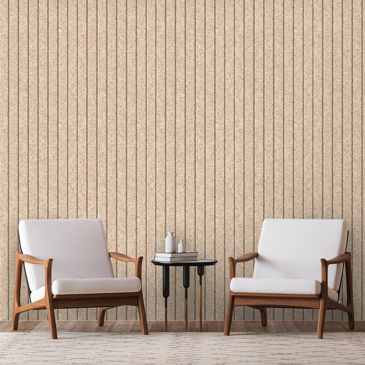 DecoratorsBest Corkboard Stripe Natural Light Wallpaper