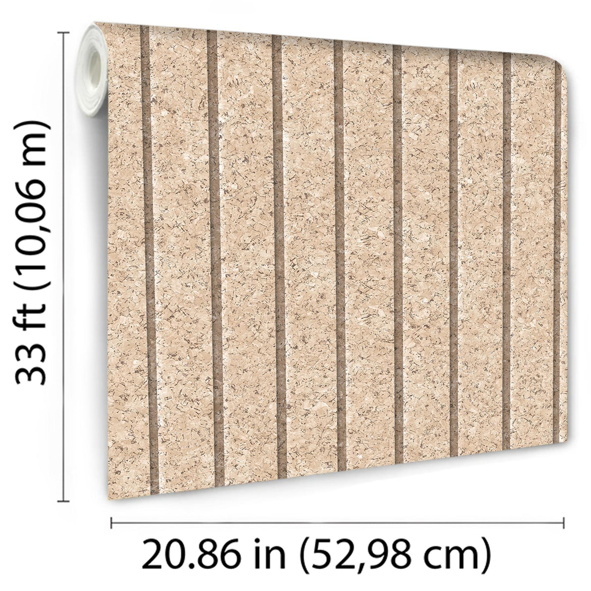 DecoratorsBest Corkboard Stripe Natural Light Wallpaper