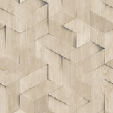 DecoratorsBest Geo Wood Block Illusion Natural Wallpaper