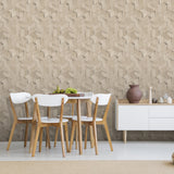 DecoratorsBest Geo Wood Block Illusion Natural Wallpaper