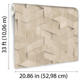 DecoratorsBest Geo Wood Block Illusion Natural Wallpaper