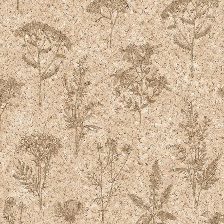 DecoratorsBest Herbarium Hues Herbs & Grasses Natural Light Cork Texture Wallpaper