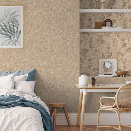 DecoratorsBest Herbarium Hues Herbs & Grasses Natural Light Cork Texture Wallpaper