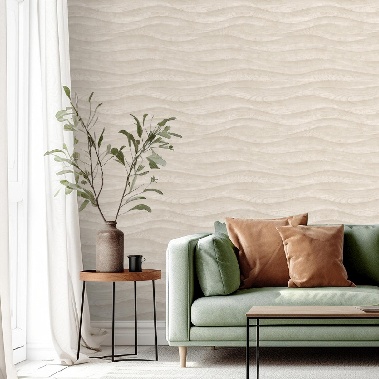 DecoratorsBest Natural Drift Wavy Wood Natural Wallpaper