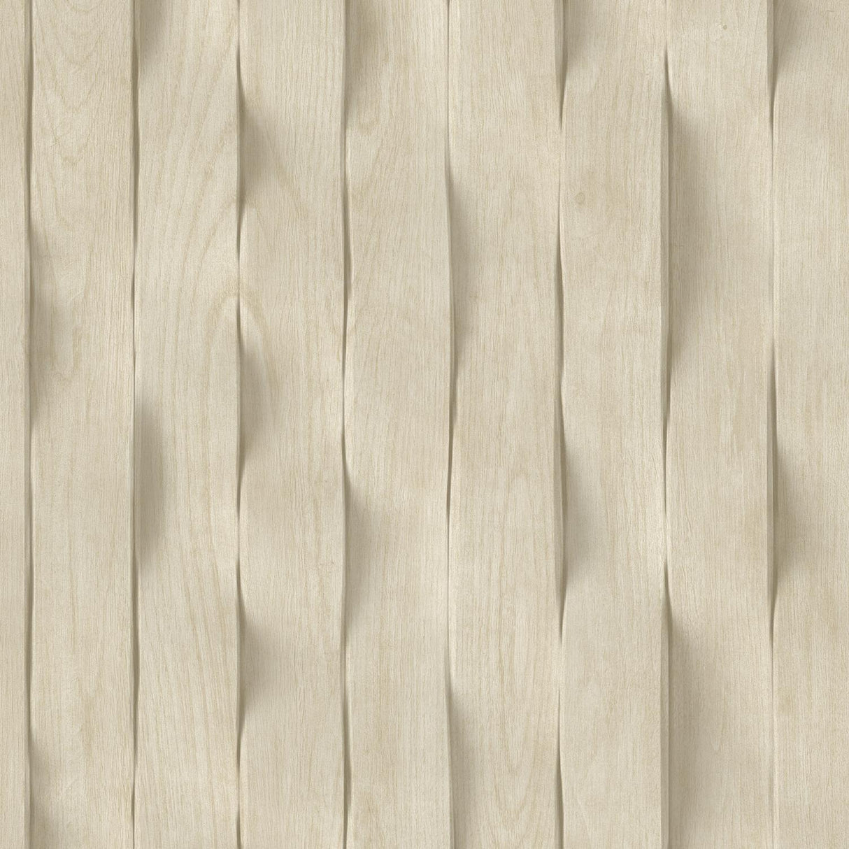 DecoratorsBest Wavy Wood Slat Ecru Light Natural Wood Wallpaper