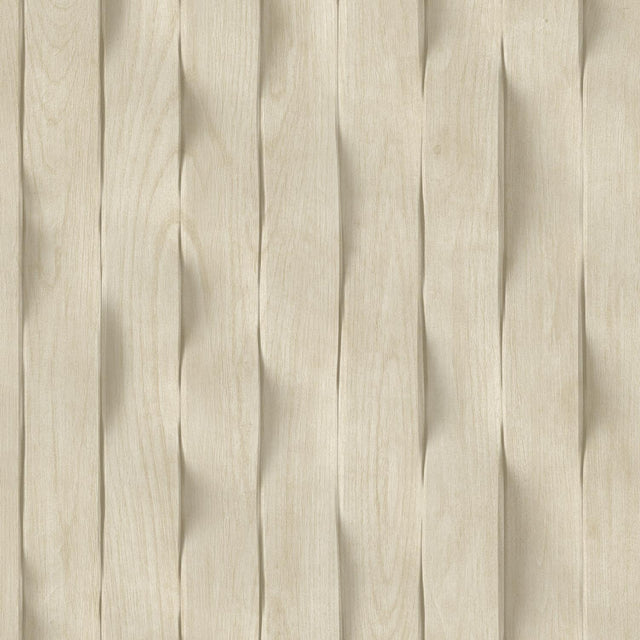 DecoratorsBest Wavy Wood Slat Ecru Light Natural Wood Wallpaper