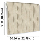 DecoratorsBest Wavy Wood Slat Ecru Light Natural Wood Wallpaper