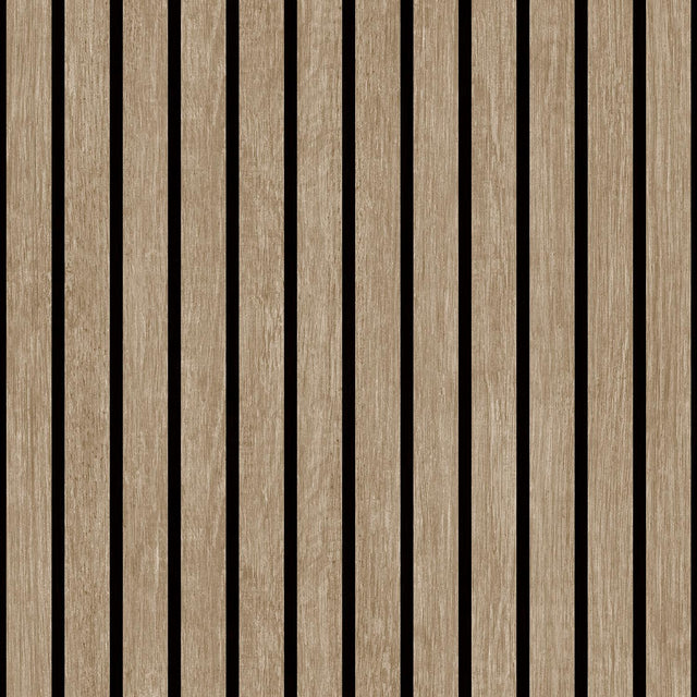 DecoratorsBest Modern Wood Slat Taupe Wallpaper